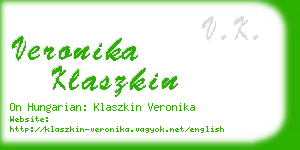 veronika klaszkin business card